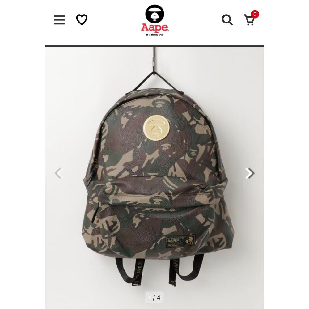 A bathing Ape AAPE camo backpack limited edition Sold Out, gold Moonface, green